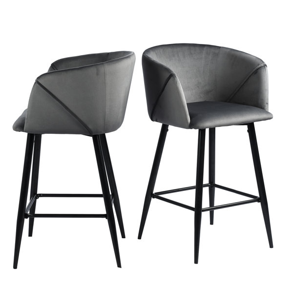 Grey suede bar online stools